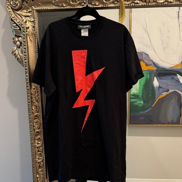 Neil Barrett Other - Neil Barrett black abstract lightning Short Sleeve Tee